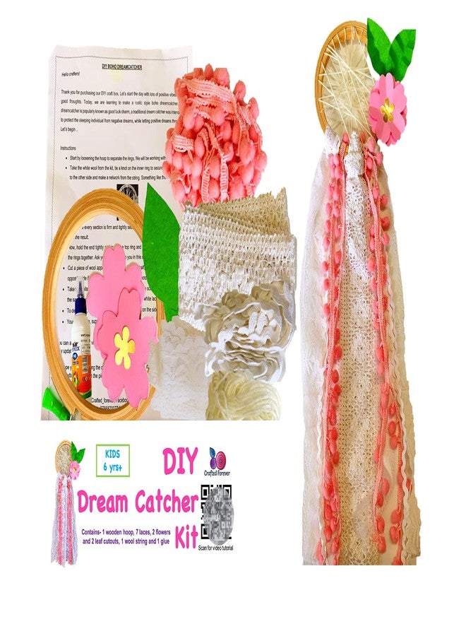 Crafted Forever DIY Dream Catcher Kit for Kids Activity 6 yrs + with All The Material, scan QR Code for YouTube Tutorial - Image 3